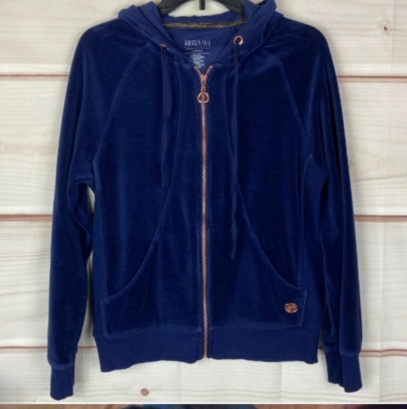 🌺Kenneth Cole Reaction Dark Blue Zip-Up Hoodie - Picture 8 of 9